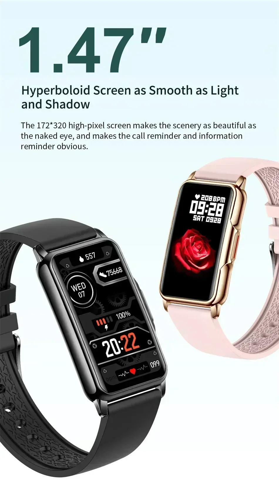 Riafu Smartwatch for Men & Women – Full Touch Fitness & Health Tracker
