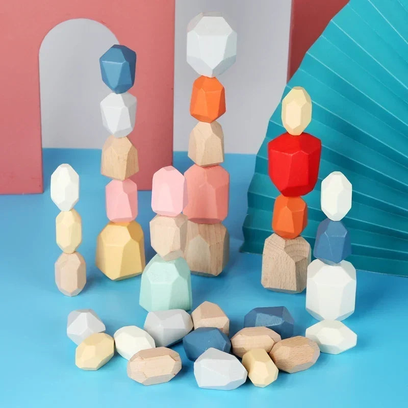 Wooden Stacking Stones Balancing Set