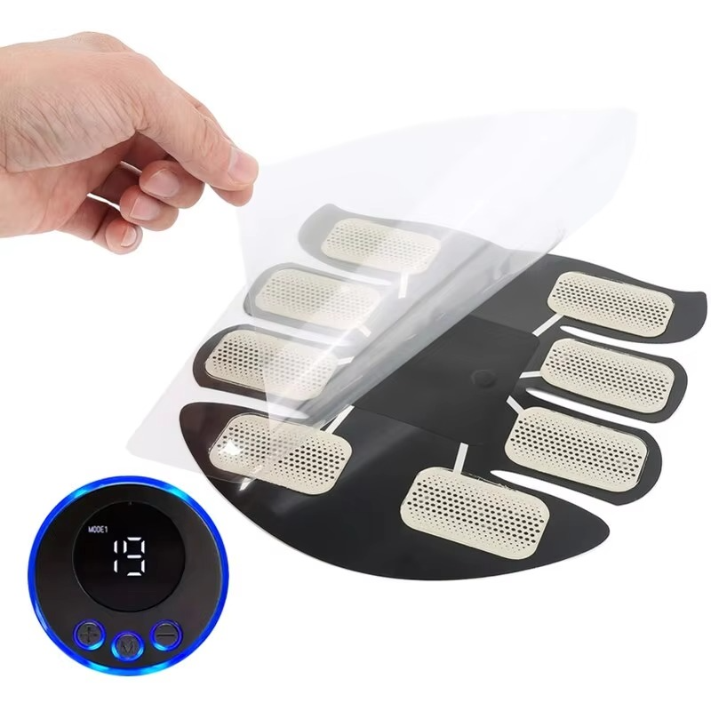EMS Muscle Stimulator with Adjustable Intensity and Reusable Adhesive Patches