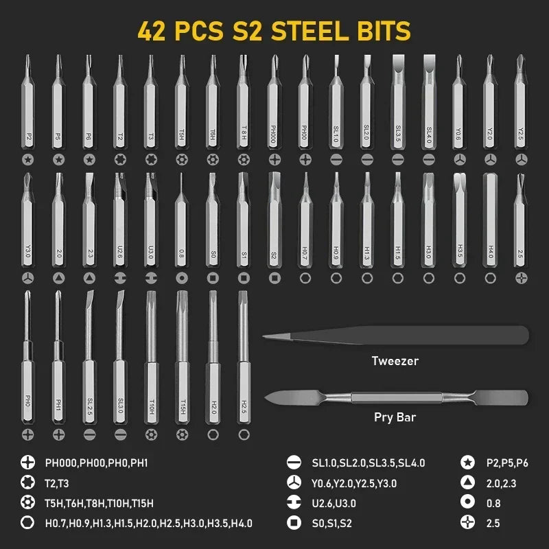 Precision Electric Screwdriver Set | Magnetic 42-Bit Professional Kit