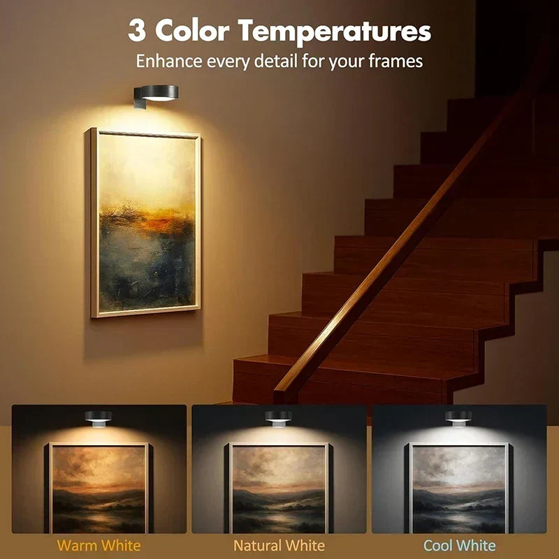 3-Pack Remote-Controlled Dimmable Magnetic Wall Art Lights Battery-Powered