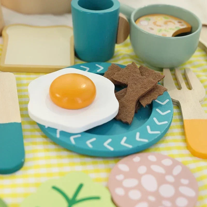 Wooden Cooking Set with Play Food