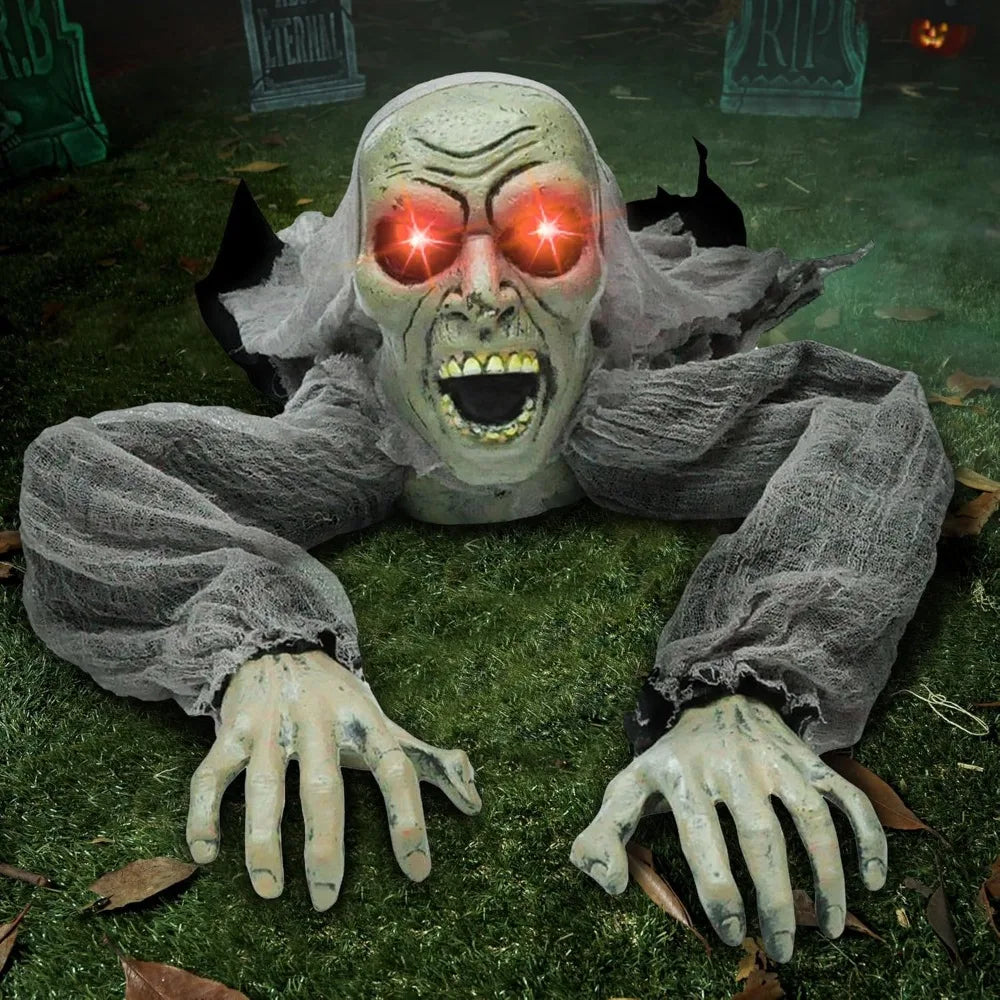 Halloween Groundbreaker Zombie with Sound and Flashing Red Eyes