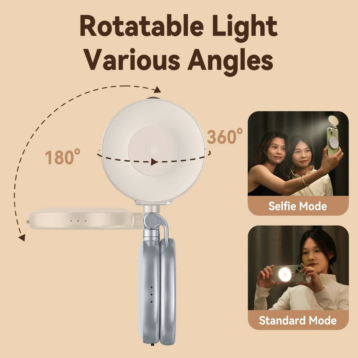 Magnetic Selfie Ring Light | Height Adjustable LED Phone Light