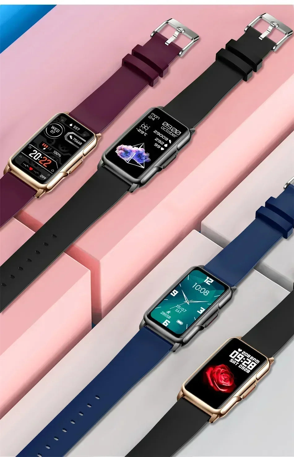 Riafu Smartwatch for Men & Women – Full Touch Fitness & Health Tracker