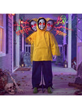 49 Inch Animatronic Raincoat Boy Halloween Prop with Glowing Eyes