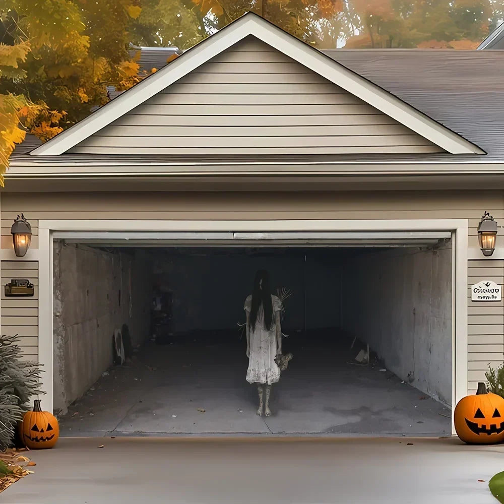 Halloween Garage Door Banner, Extra Large Zombie Scene Backdrop