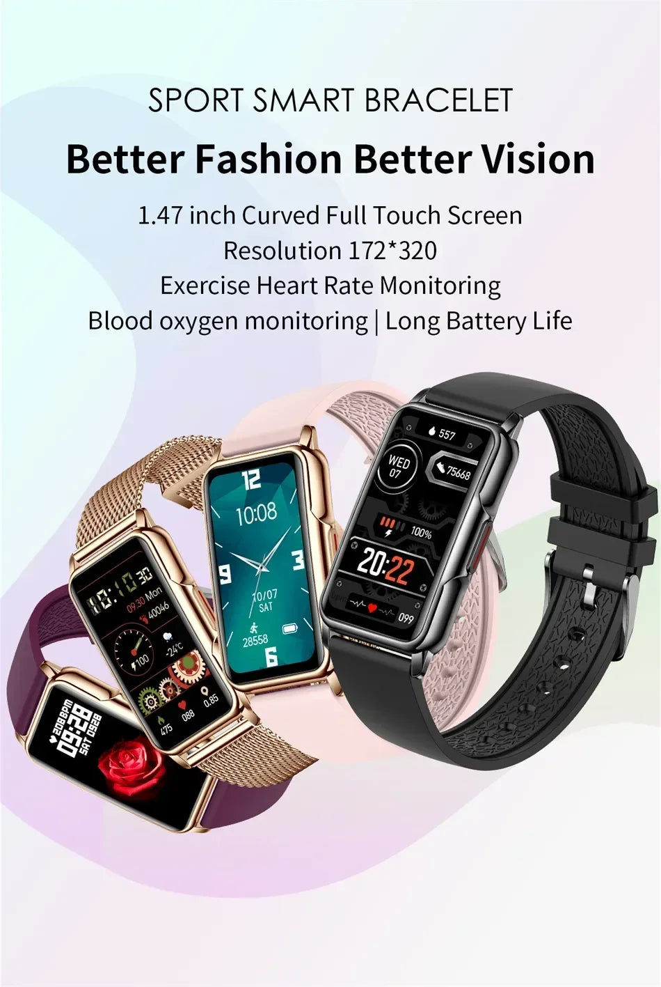 Riafu Smartwatch for Men & Women – Full Touch Fitness & Health Tracker