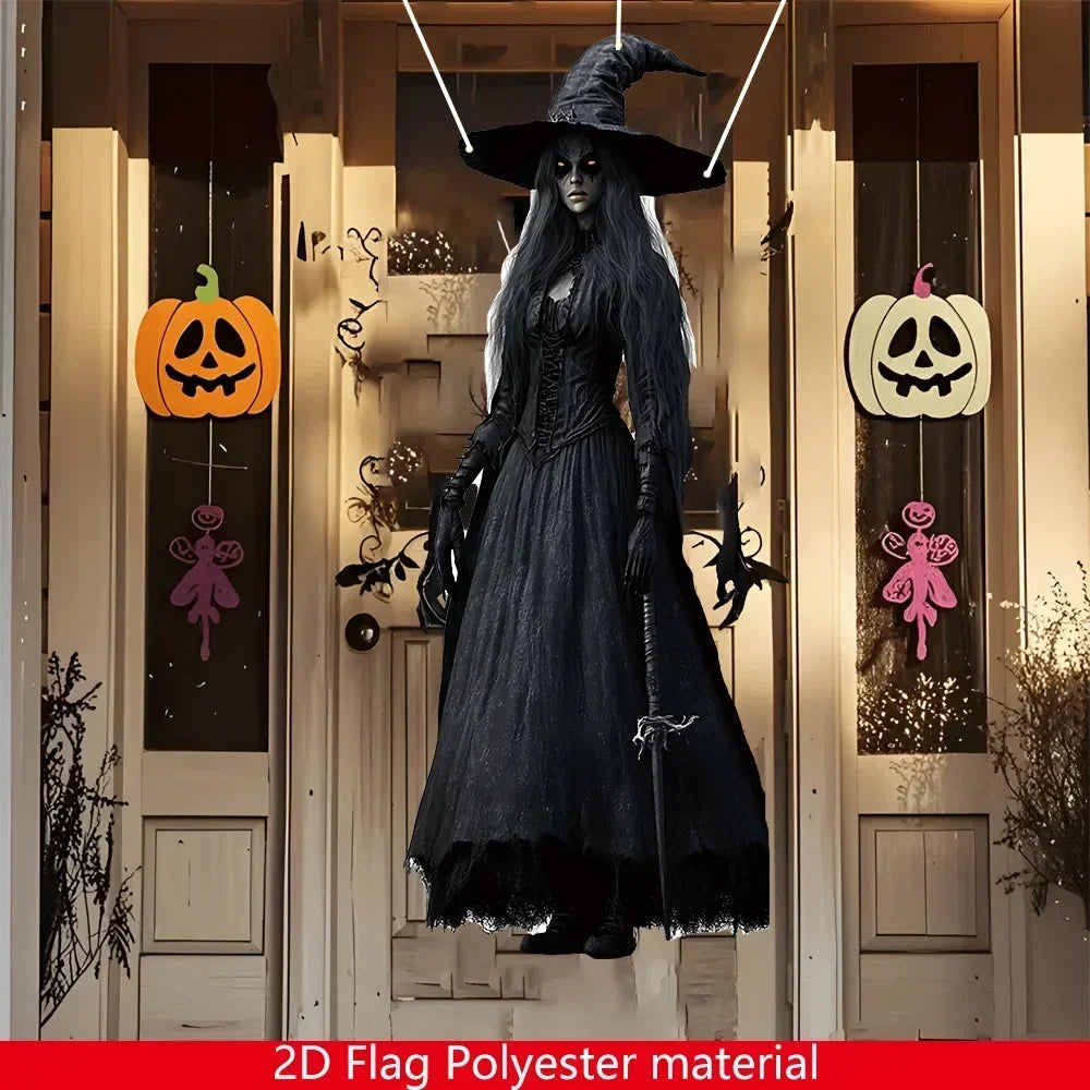 Halloween Horror Skull Bride Backdrop Cloth, Haunted House Banner