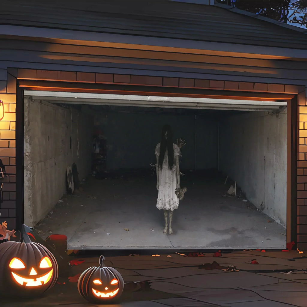 Halloween Garage Door Banner, Extra Large Zombie Scene Backdrop