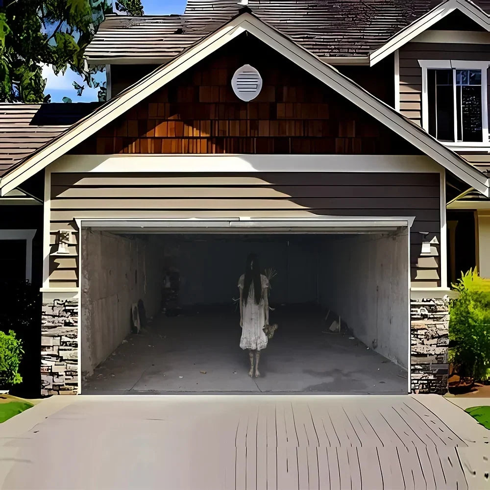 Halloween Garage Door Banner, Extra Large Zombie Scene Backdrop