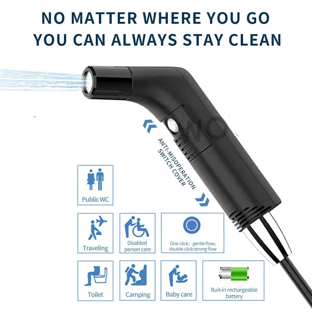 Portable Bidet Sprayer | 2.3L Rechargeable Travel Cleaner