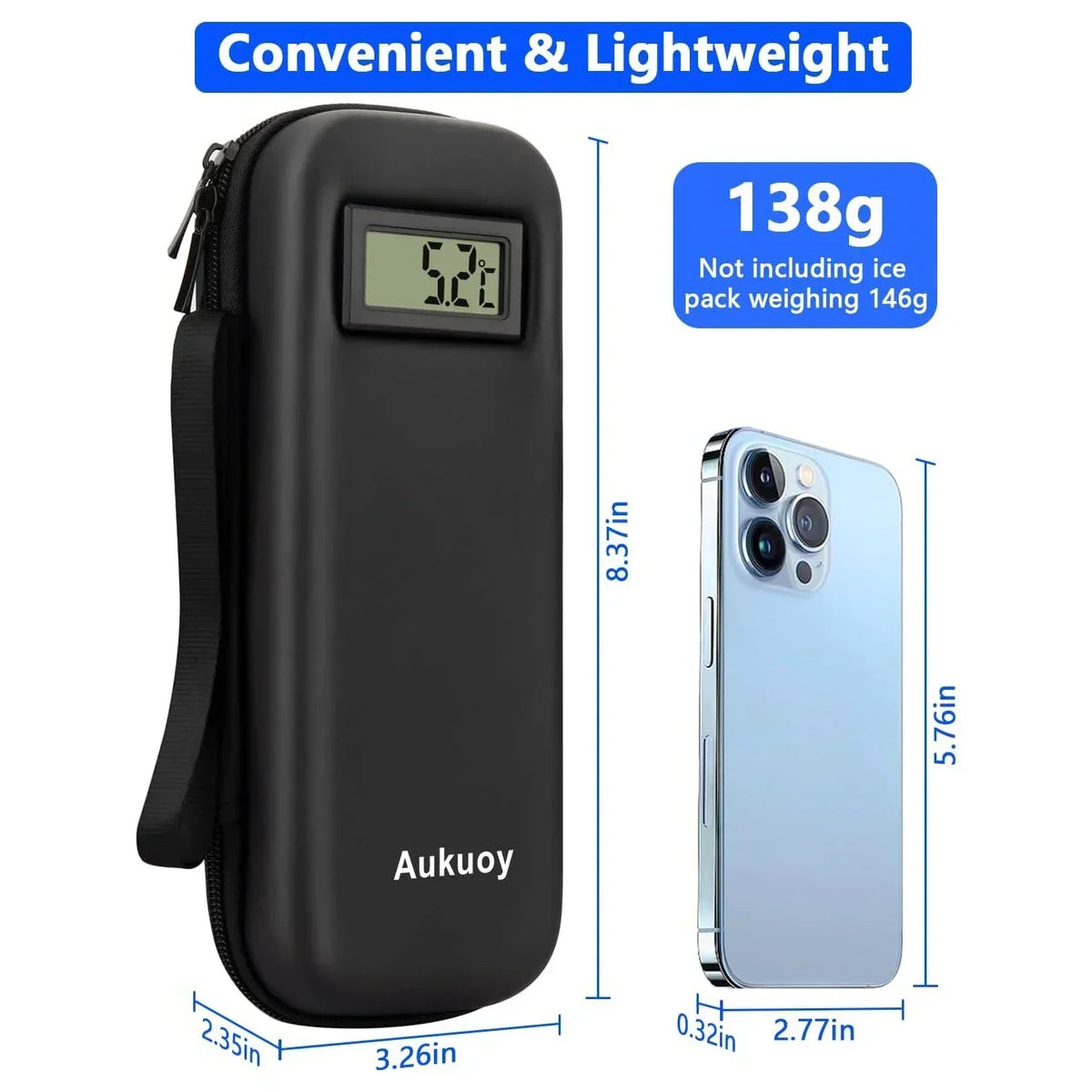 Diabetic Travel Case | Temperature Display With Ice Packs