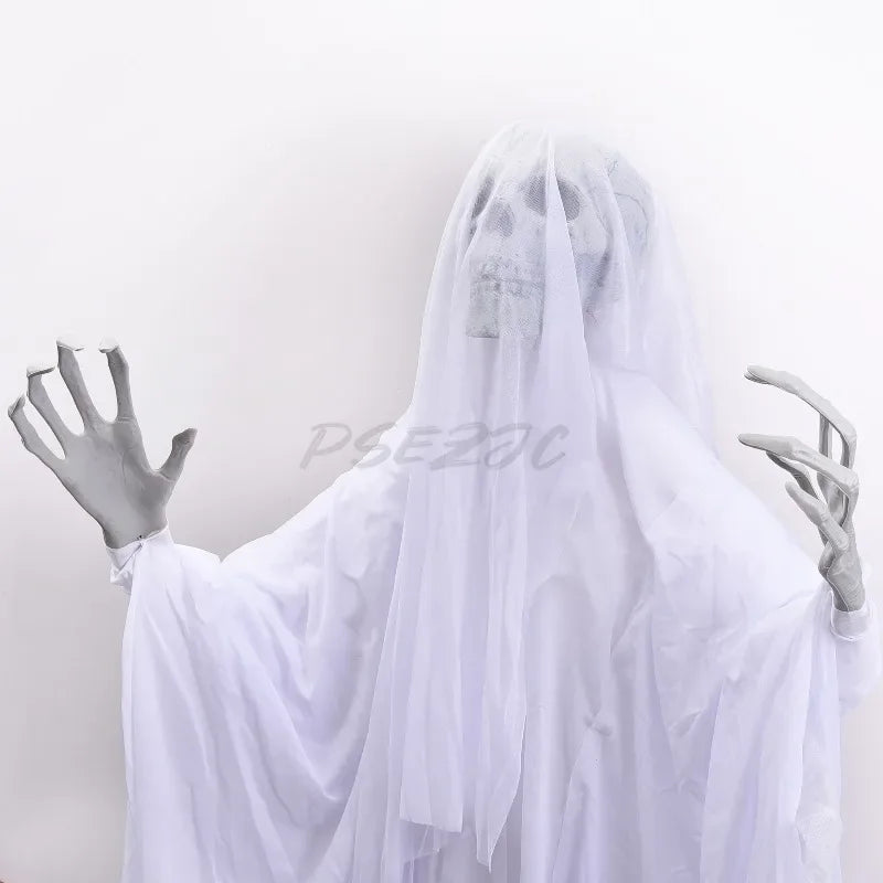 5.6 ft Standing Swinging Ghost Halloween Prop with Lights and Sound