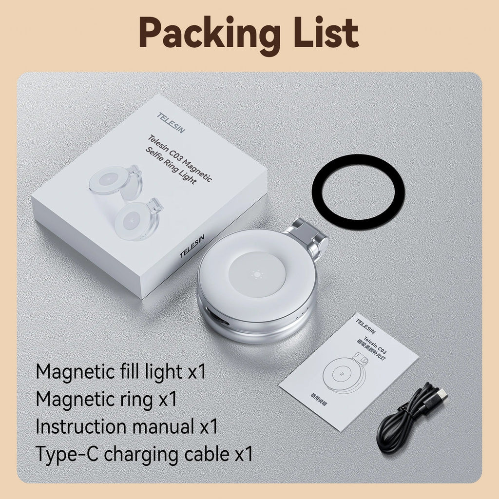 Magnetic Selfie Ring Light | Height Adjustable LED Phone Light