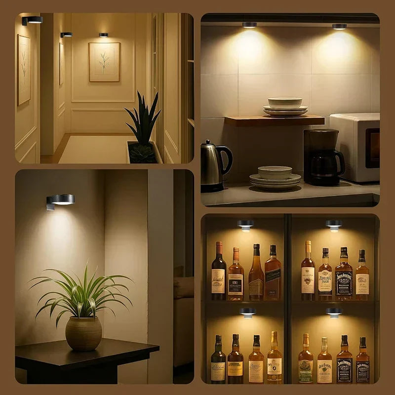 3-Pack Remote-Controlled Dimmable Magnetic Wall Art Lights Battery-Powered