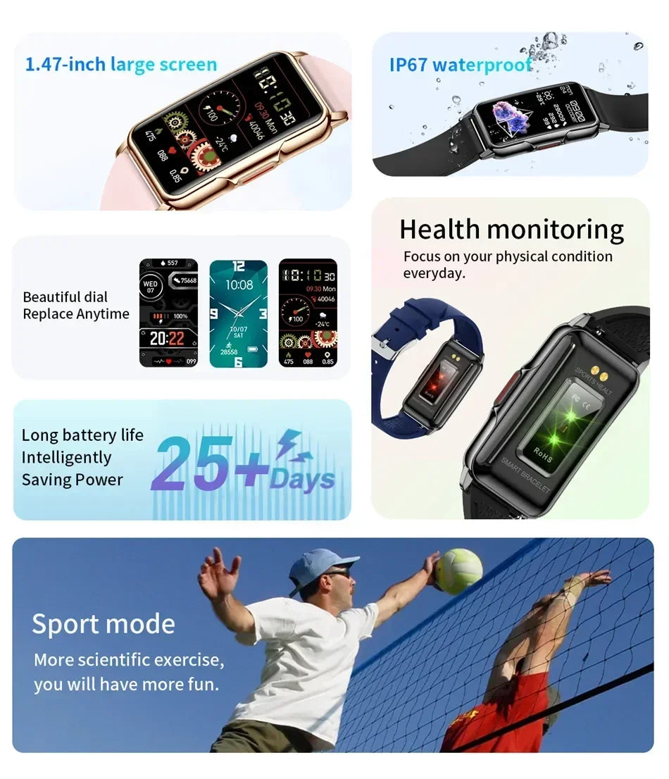 Riafu Smartwatch for Men & Women – Full Touch Fitness & Health Tracker
