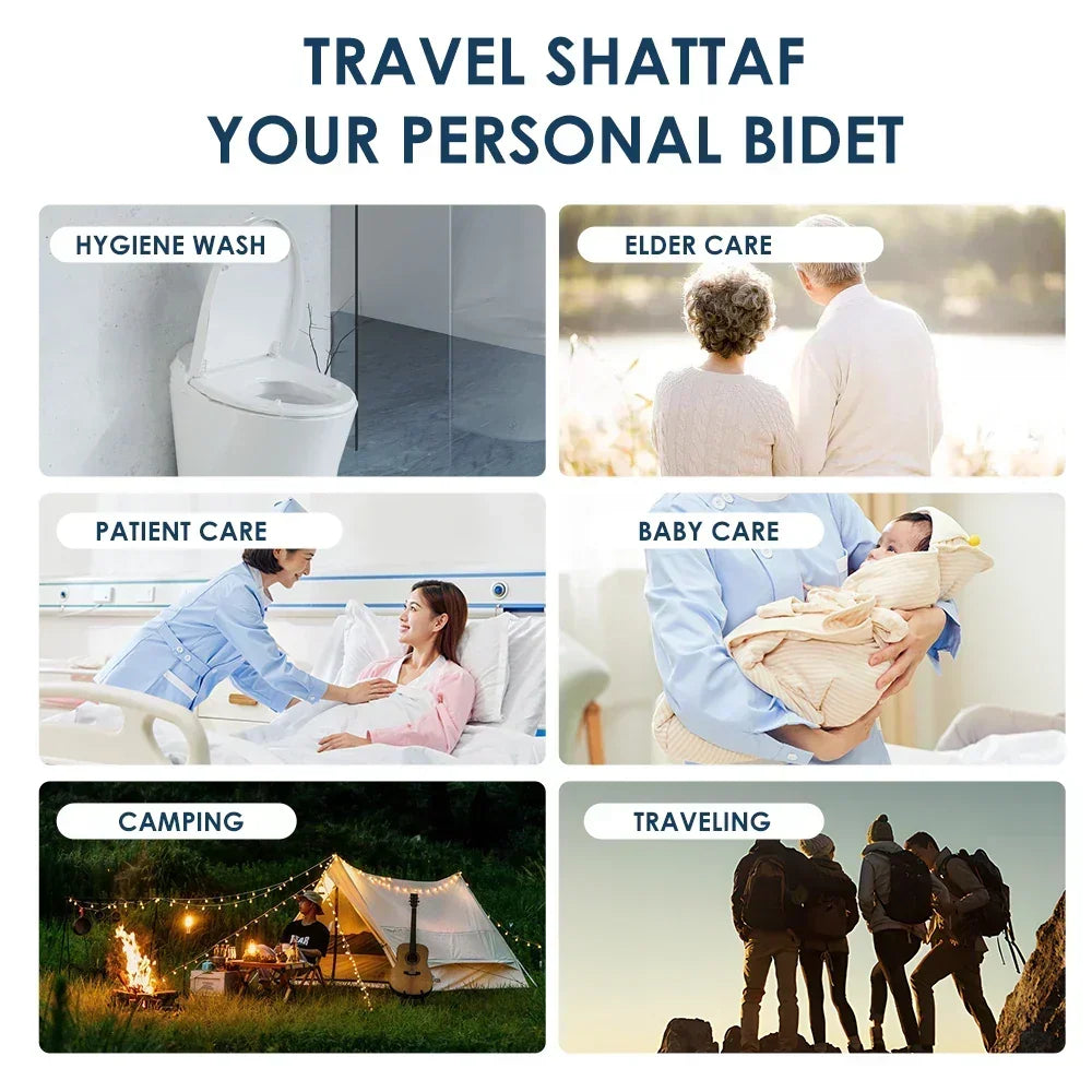Portable Bidet Sprayer | 2.3L Rechargeable Travel Cleaner