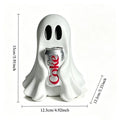 Ghost Holding Soda Can Resin Figurine, Funny Halloween Desk Decor