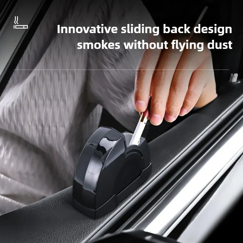 Windproof Car Ashtray | LED Illuminated With Door Mount Design