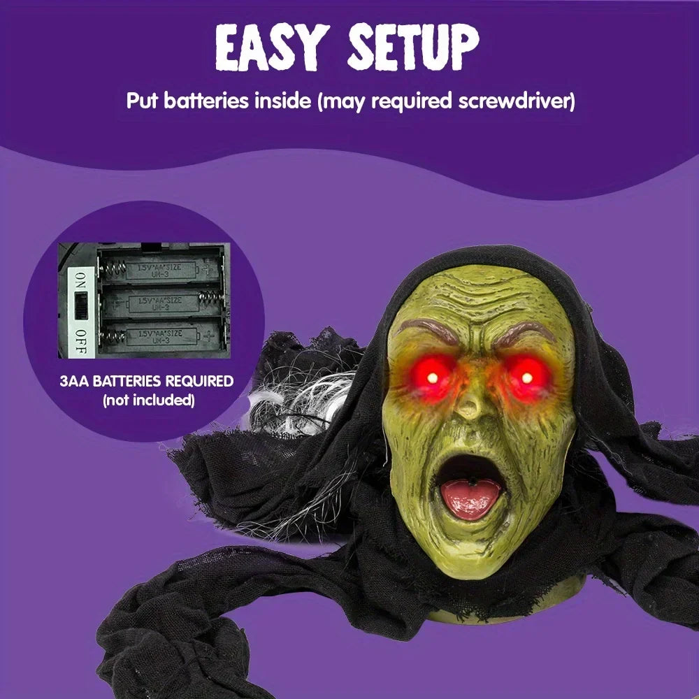 Halloween Zombie Groundbreaker Yard Prop with Scream and Red Eyes
