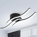 Modern LED Ceiling Light | Triple Wave Design Black Frame