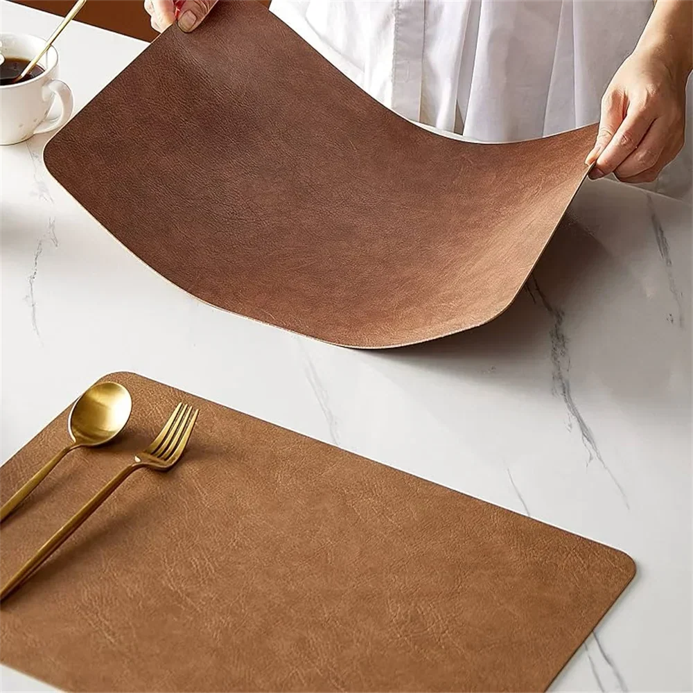 Double-Sided Faux Leather Placemats | Heat Resistant & Waterproof