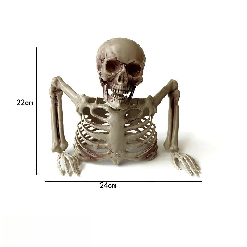 Halloween Half Body Skeleton Graveyard Prop, Buried Skull Decor