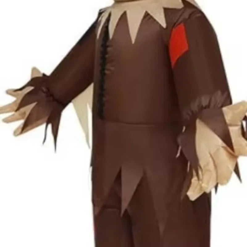 Inflatable Scarecrow Halloween Costume for Adults with Red Eyes