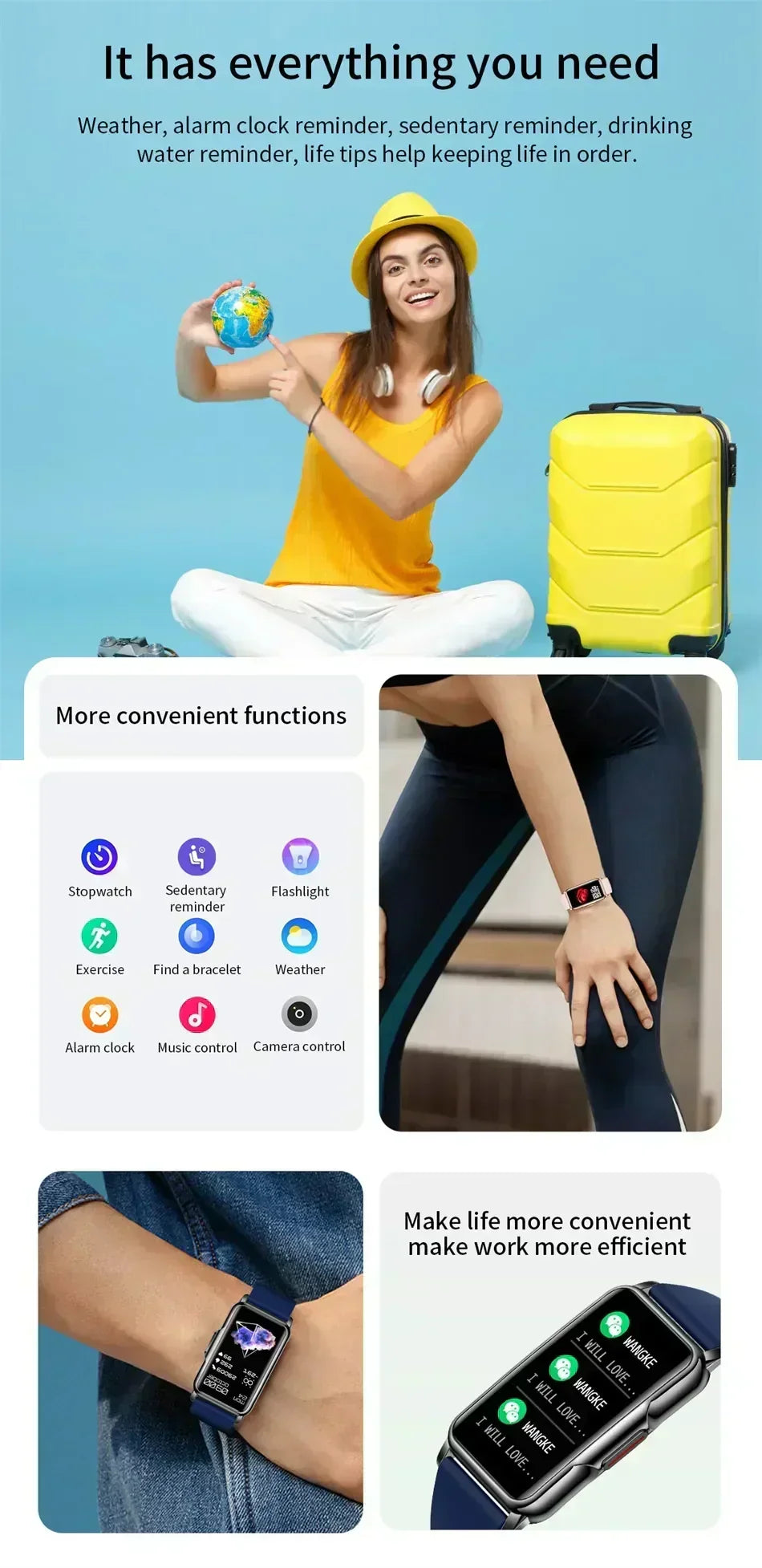 Riafu Smartwatch for Men & Women – Full Touch Fitness & Health Tracker