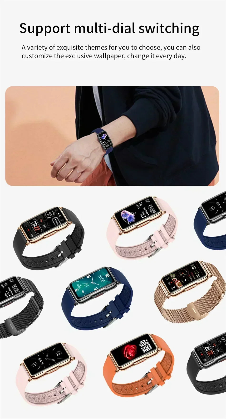 Riafu Smartwatch for Men & Women – Full Touch Fitness & Health Tracker