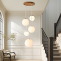 Scandinavian Staircase Chandelier | Floating Glass Sphere Cluster