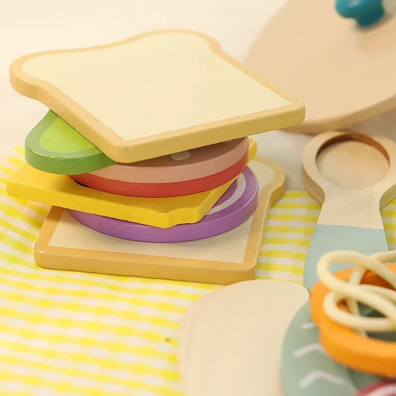 Wooden Cooking Set with Play Food