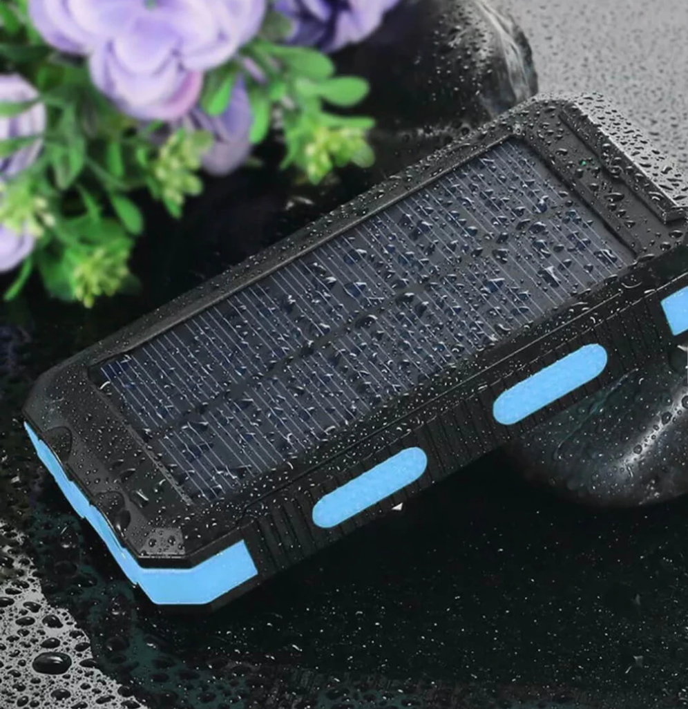 Riafu Solar Power Bank – 500000mAh Portable Waterproof Outdoor Charger with Dual USB & LED Light