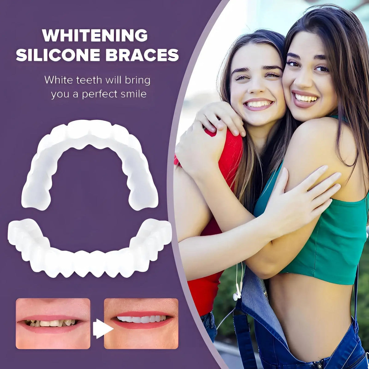 Instant Adjustable Snap-On Denture Kit | Medical-Grade Invisible Teeth for Gap Repair & Temporary Crowns