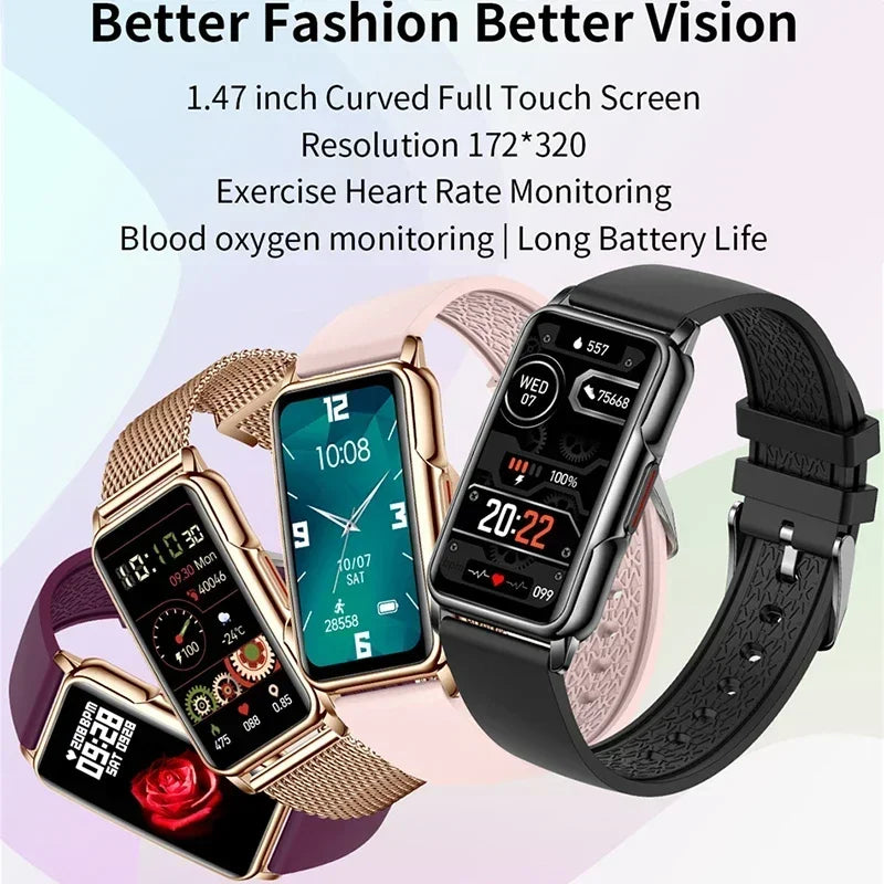 Riafu Smartwatch for Men & Women – Full Touch Fitness & Health Tracker