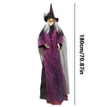 Purple Sound-Activated Halloween Witch Prop with Flashing Eyes