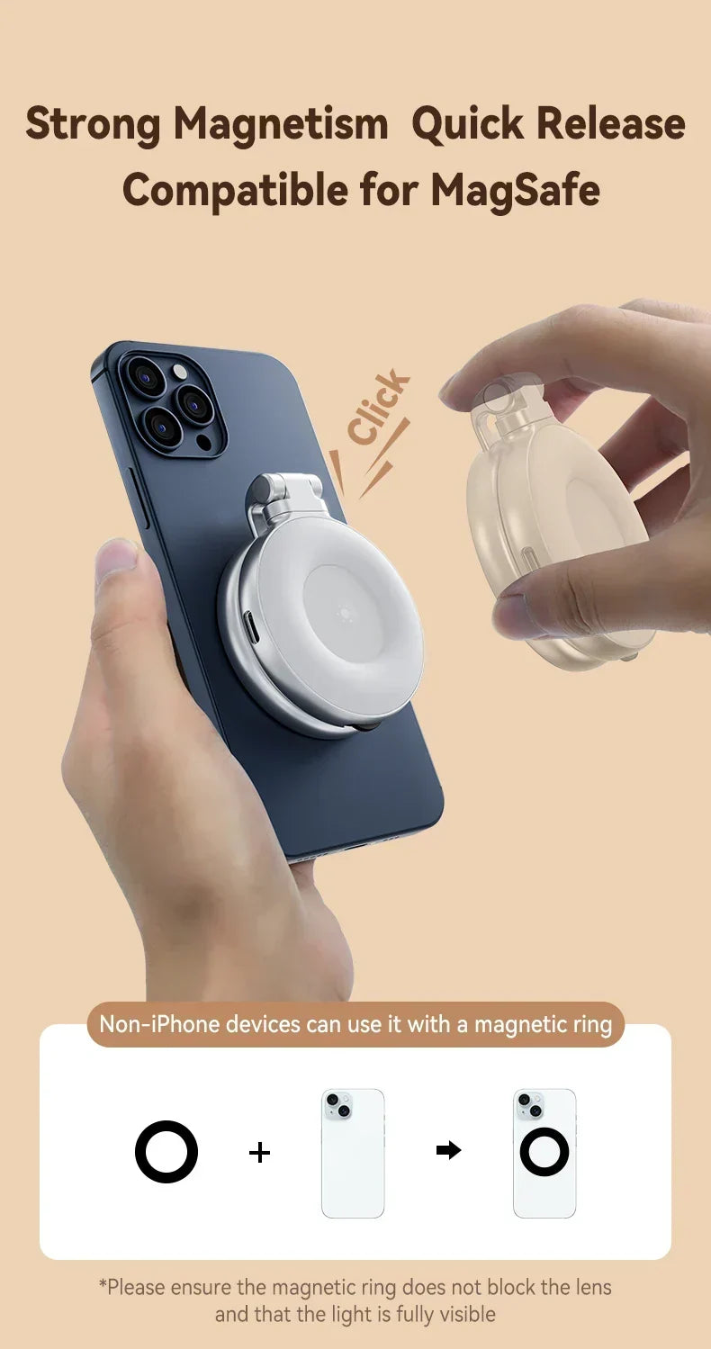 Magnetic Selfie Ring Light | Height Adjustable LED Phone Light