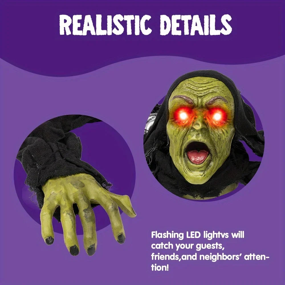 Halloween Zombie Groundbreaker Yard Prop with Scream and Red Eyes
