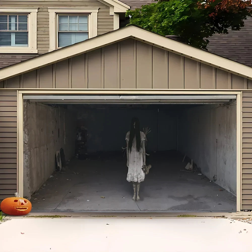 Halloween Garage Door Banner, Extra Large Zombie Scene Backdrop