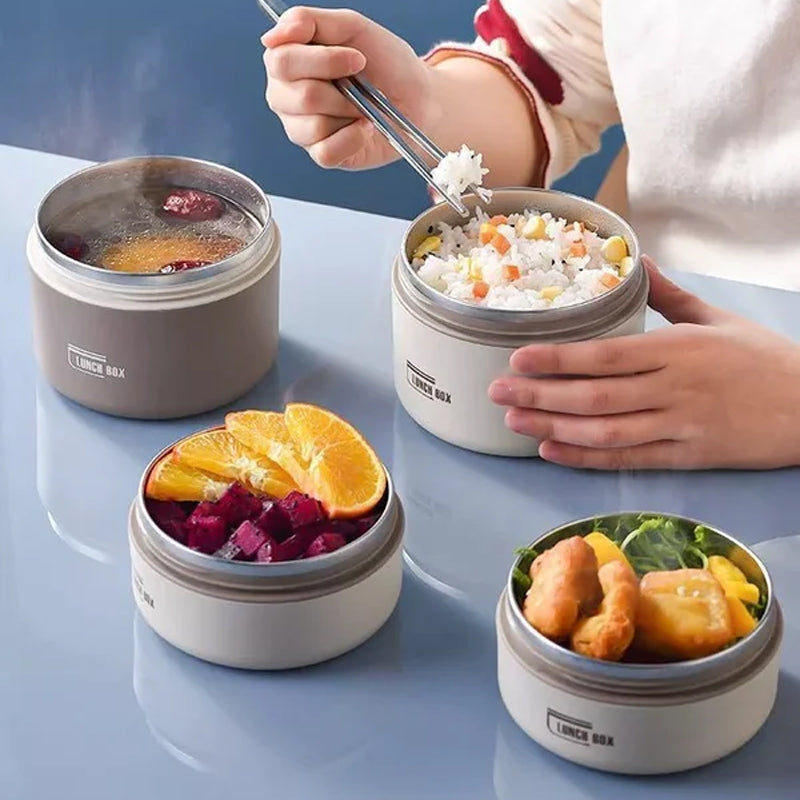 Insulated Stainless Steel Lunch Box | Dual Container Set with Thermal Bag