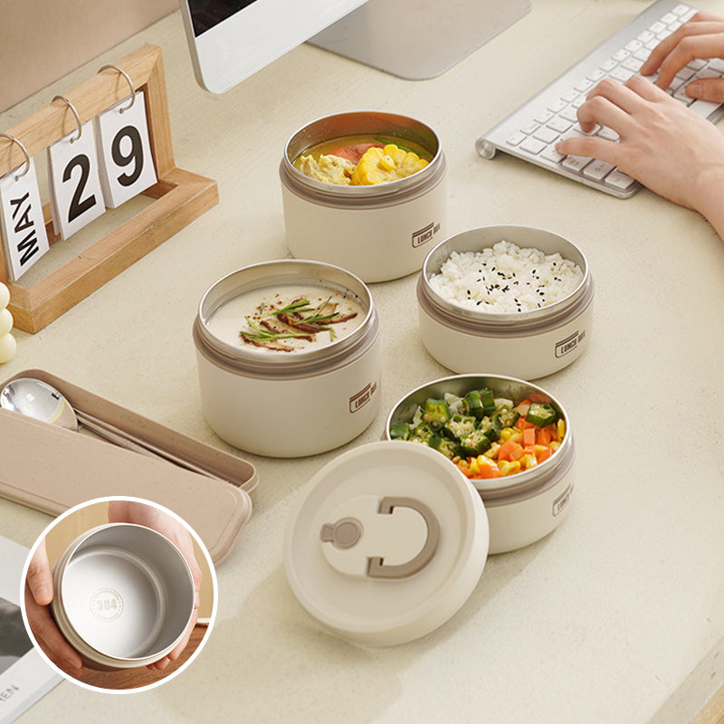 Insulated Stainless Steel Lunch Box | Dual Container Set with Thermal Bag