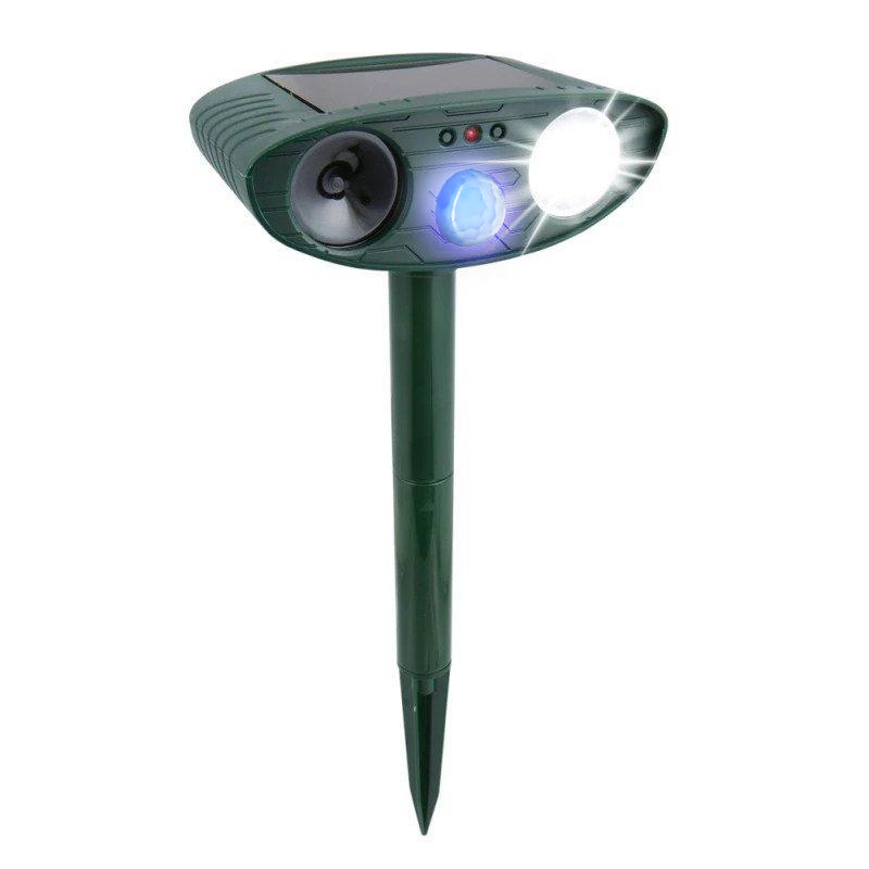 Riafu Solar Powered Ultrasonic Rabbit Repeller – Humane Garden Protection with Flashing Light