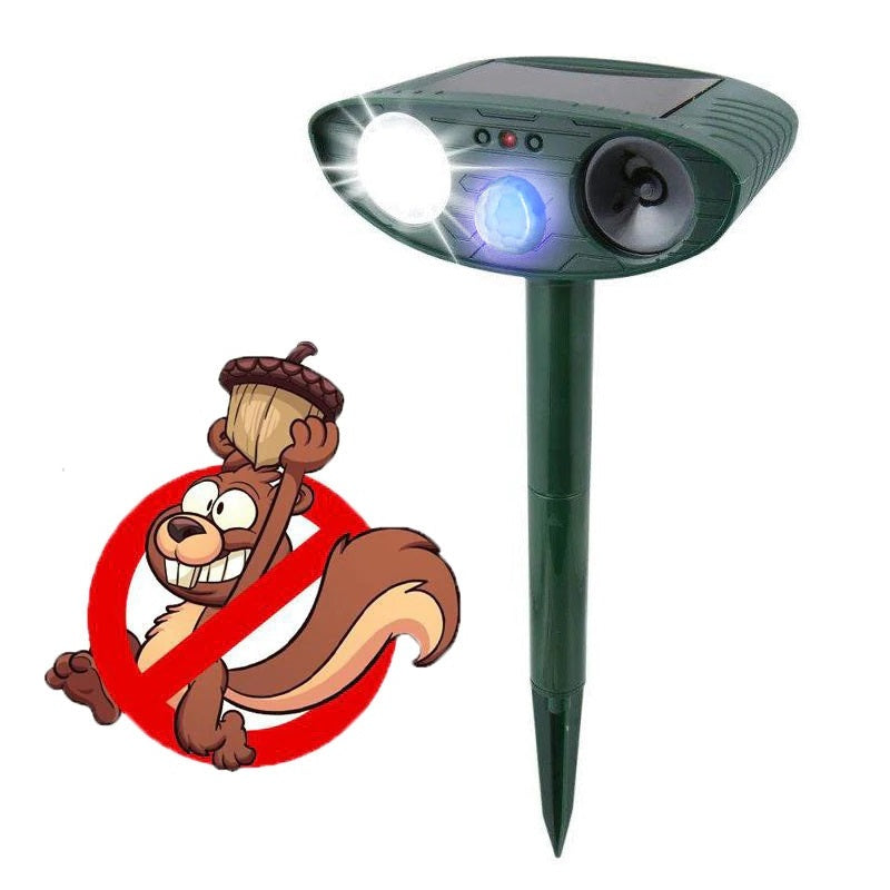 Riafu Solar Powered Ultrasonic Rabbit Repeller – Humane Garden Protection with Flashing Light