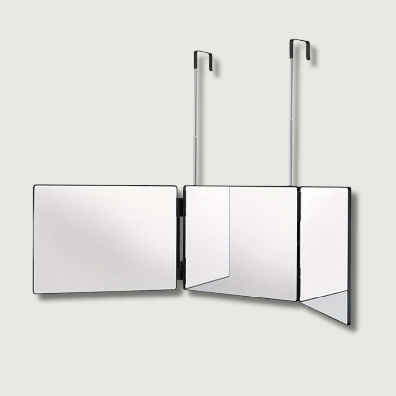 3-Panel Wall Mirror | Adjustable Height Rotating Design