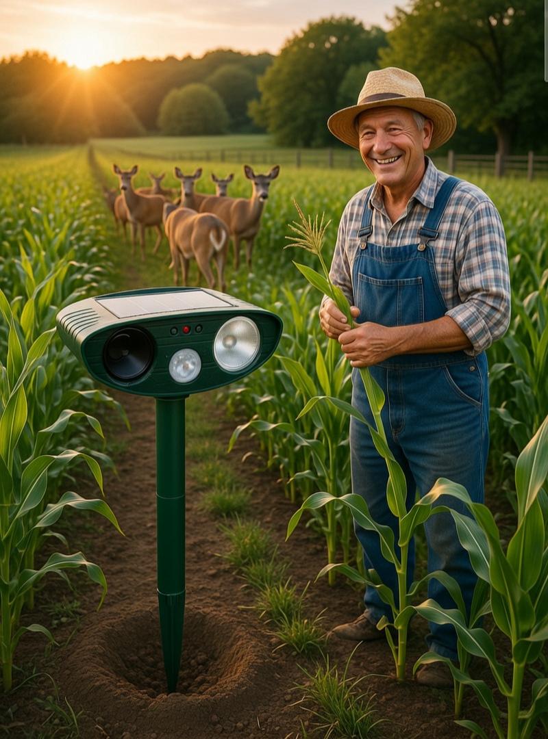 Riafu Ultrasonic Solar Deer Repeller – Motion Sensor Animal Deterrent for Garden & Yard