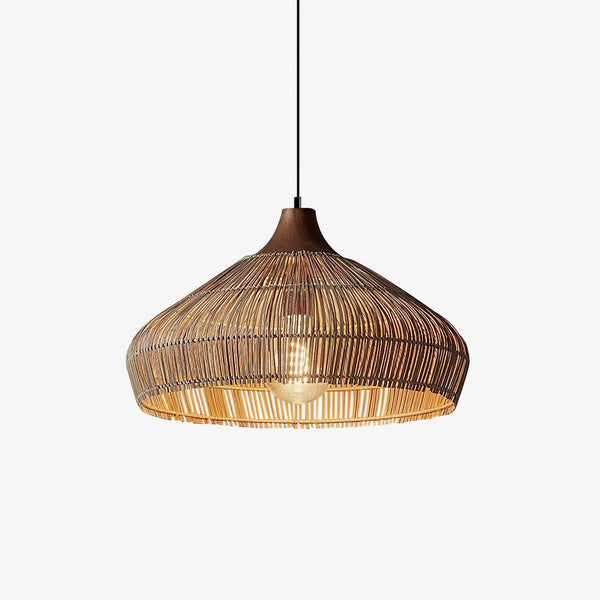 Woven Rattan Pendant Light | Natural Dome Shade Design