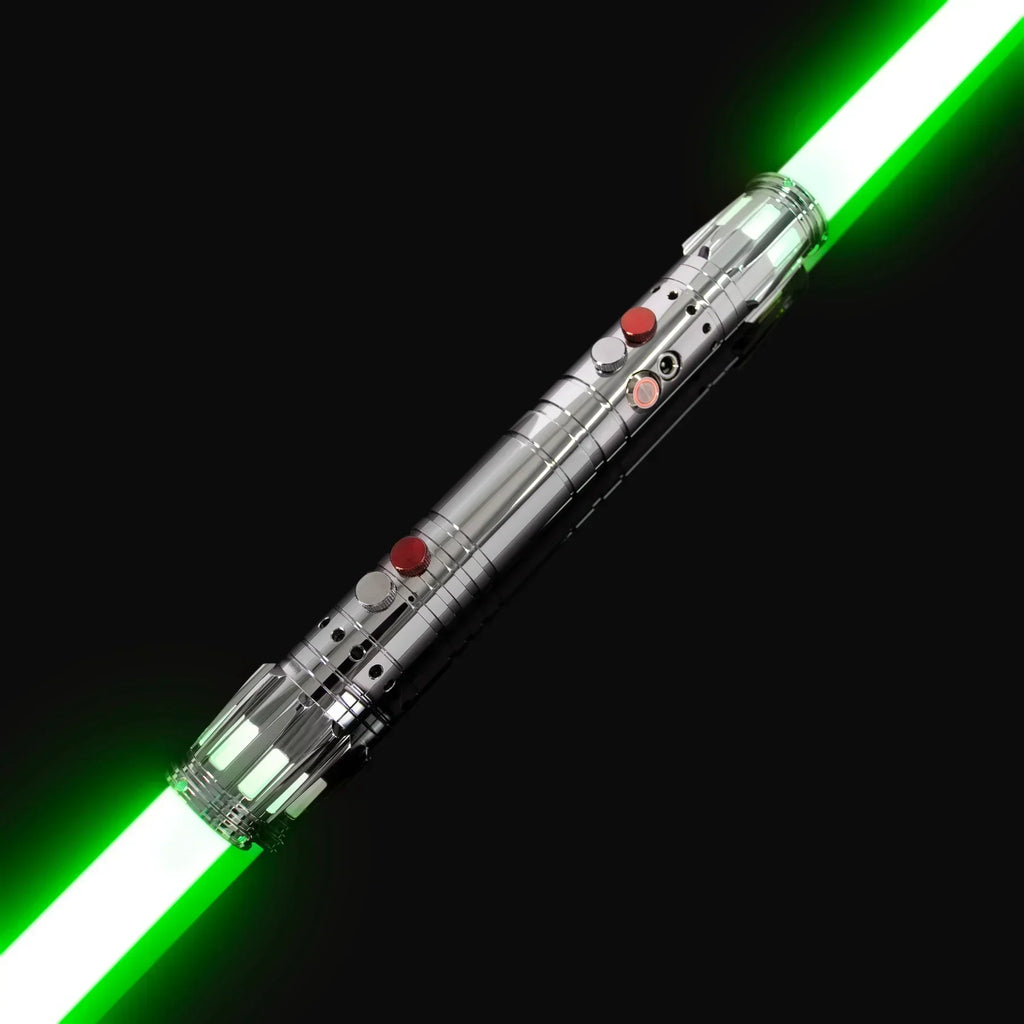 Double-Bladed LED Cosplay Saber with Chrome Hilt