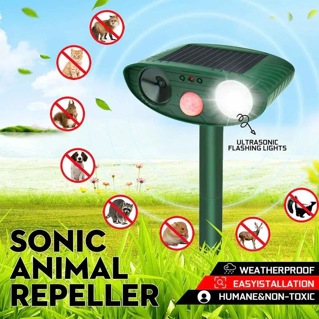 Riafu Solar Ultrasonic Chipmunk Repeller – Outdoor Rodent Deterrent Device