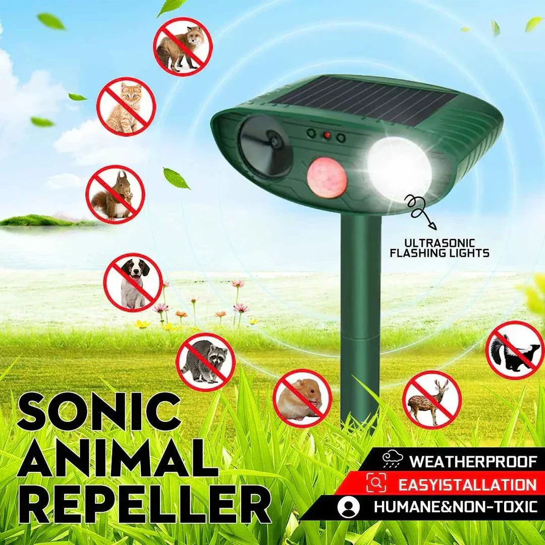 Riafu Solar Ultrasonic Chipmunk Repeller – Outdoor Rodent Deterrent Device